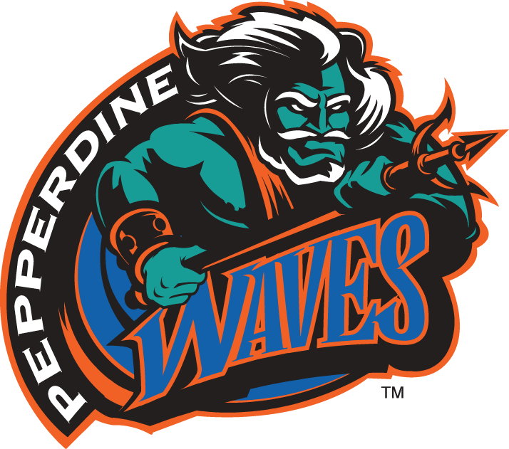 Pepperdine Waves 1998-2003 Primary Logo iron on transfers for clothing